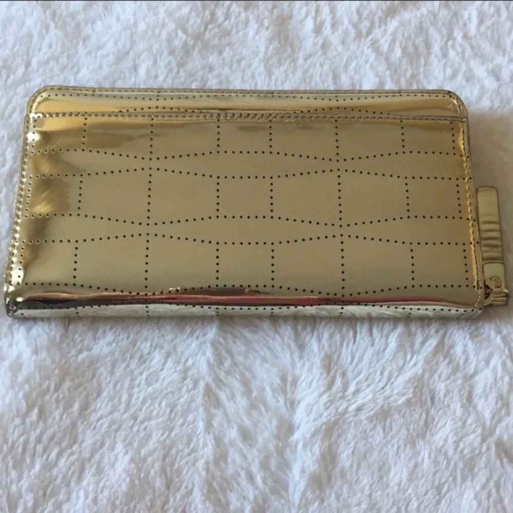 NWOT KATE♠️SPADE MIRROR METALLIC GOLD WALLET
